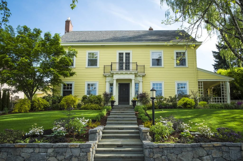 Yellow-Colonial-House