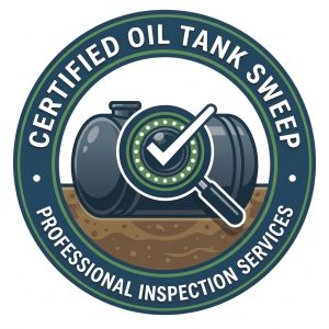 Home Inspector doing a Oil Tank Sweep Inspection Service